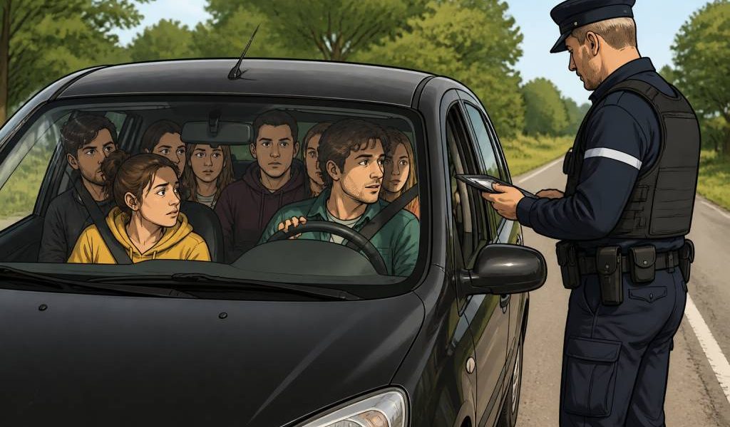 6 personnes dans une voiture 5 places amende : ce que dit la loi