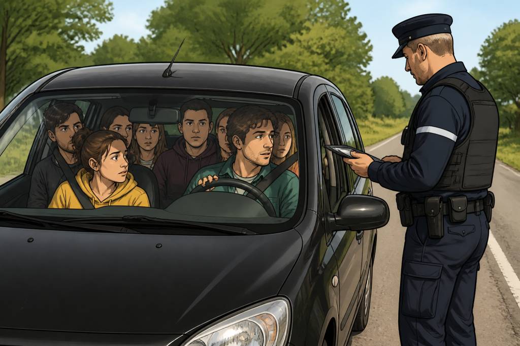 6 personnes dans une voiture 5 places amende : ce que dit la loi