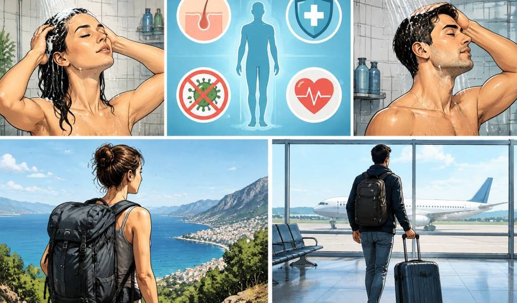 Combien de douches par semaine prendre pour préserver sa santé et voyager sereinement ?