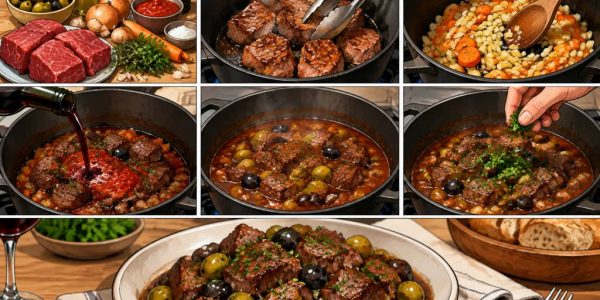 Comment préparer un bœuf aux olives savoureux et fondant ?