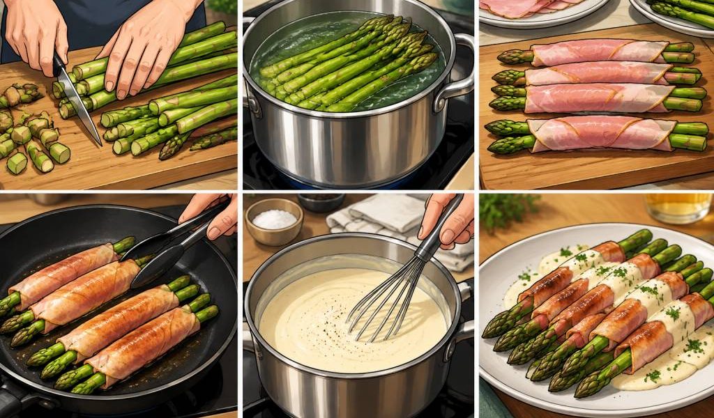 Comment préparer des asperges au jambon savoureuses et fondantes