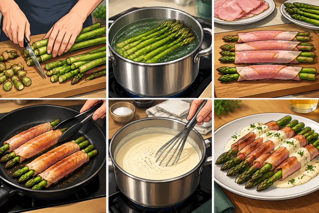 Comment préparer des asperges au jambon savoureuses et fondantes