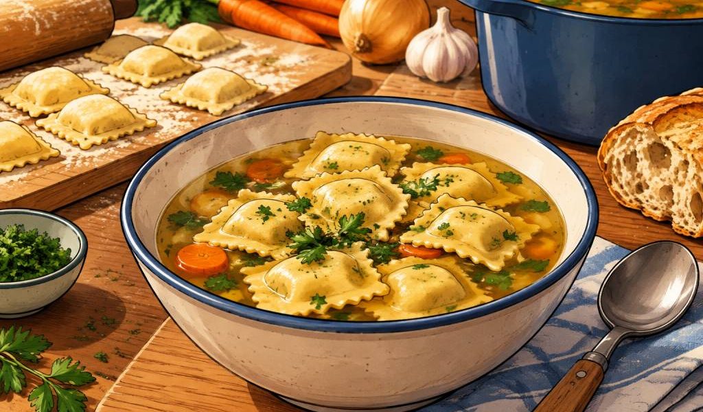 Bouillon raviolis maison : une escale gourmande aux saveurs réconfortantes