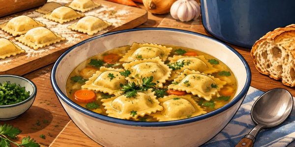 Bouillon raviolis maison : une escale gourmande aux saveurs réconfortantes