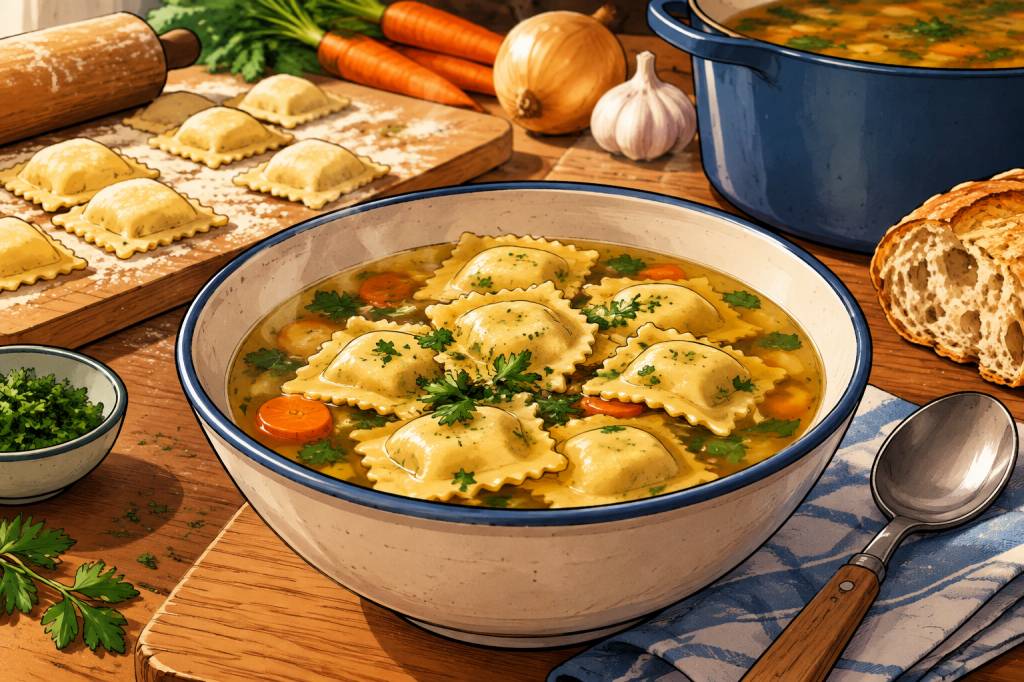 Bouillon raviolis maison : une escale gourmande aux saveurs réconfortantes